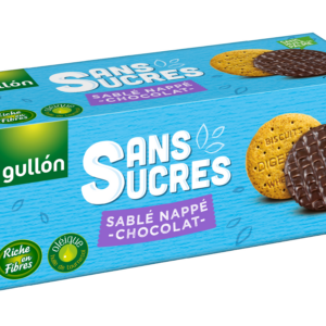 Biscuit au blé complet enrobé de chocolat noir, sans sucres